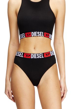 Diesel Three-pack briefs with maxi-logo waist - Panties - Woman - Black