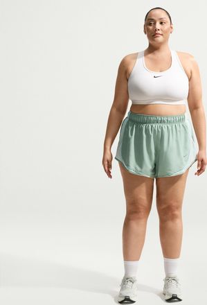 Nike Womens Tempo Dri-FIT Mid-Rise 3 Brief-Lined Running Shorts (Plus Size) in Green | HM6098-007