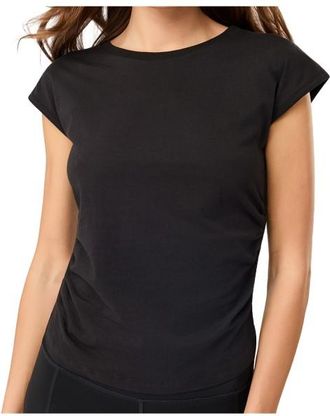 Mandala Side Ruffled Top T-Shirt f&uuml;r Damen | schwarz