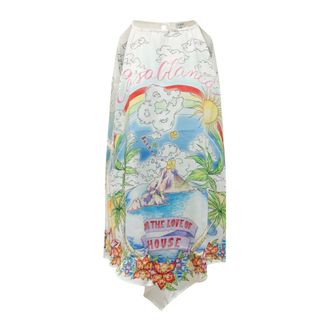 Casablanca Sleeveless Tops, female, White, Size: XS Silk Halterneck Dress