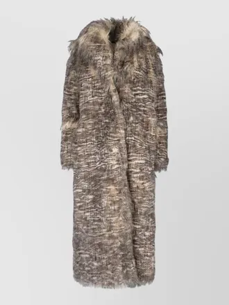 Entire studios long coat faux fur animal print