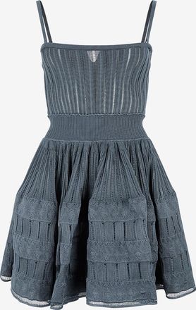 Alaia Mini-Strickkleid mit abnehmbaren Tr&auml;gern Crinoline
