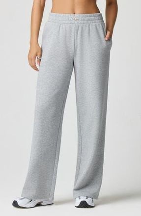 Florence By Mills Rosette Wide Leg Sweatpants in Heather Grey at Nordstrom Rack, Size Large