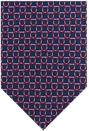 Ferragamo Navy Blue Geometric Tie