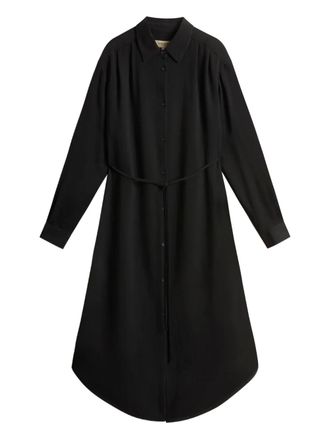 Woolrich tie-belt shirt midi dress - Black