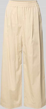 Max Mara Regular Fit Weite Hose aus reiner Baumwolle Modell GOLFO in Sand, Gr&ouml;&szlig;e 34