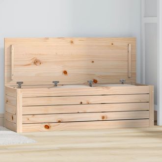 Berkfield Home Storage Box 109x36.5x33 cm Solid Wood Pine in Brown