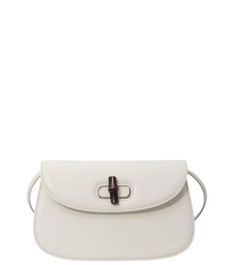 Gucci White Bamboo Small Shoulder Bag