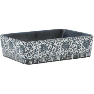 vidaXL Vidaxl - Lavabo De Encimera Rectangular Cer&aacute;mica Negro Azul 46x35,5x13cm