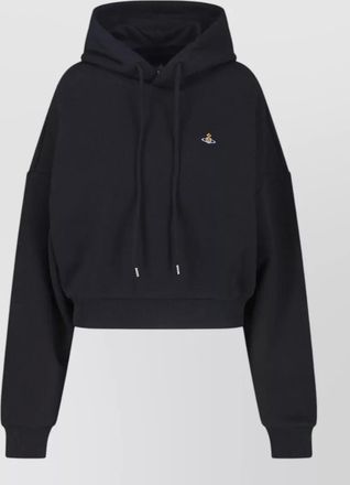 Vivienne Westwood cropped hooded top drawstring hood ribbed cuffs