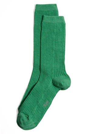 Stems Cotton & Cashmere Blend Crew Socks in Fern at Nordstrom