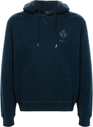 Dsquared2 raised-logo cotton hoodie - men - Cotton - L - Blue