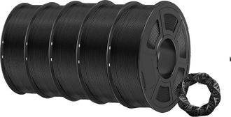 OEM Filamento Para Impresora 3d, Material Pla, Acabado Mate, 5 Unidades, Negro Mate