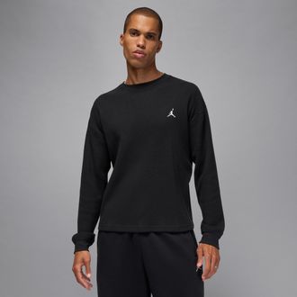 Nike Jordan Mens Jordan Flight Mountainside Long-Sleeve Waffle Shirt in Black | IM6255-010