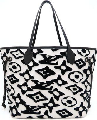 Louis Vuitton Black White Coated Canvas Monogram Pouch Tote Bag (Pre-Owned)