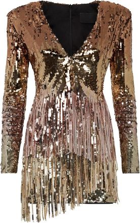 Philipp Plein Korte Jurk - Dames - Feestkleedjes - Geel - XS - Pailletten - Kleedjes