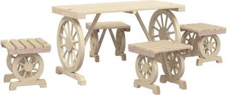 vidaXL Vidaxl - Juego De Comedor De Jard&iacute;n 5 Piezas Madera Maciza De Abeto