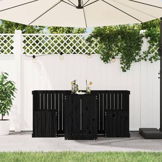 Berkfield Home Beautiful Balcony Set 2 Seater Black Solid Wood Pine