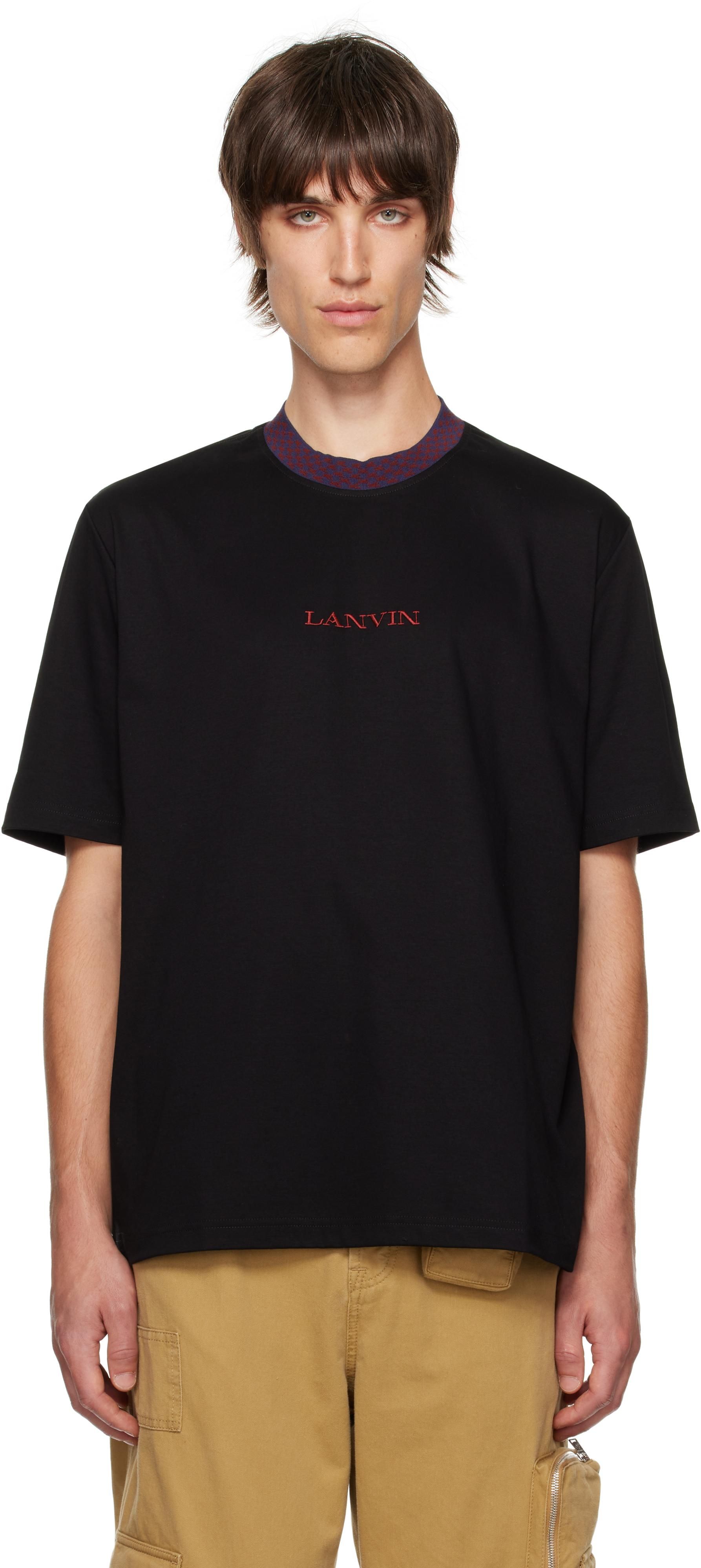 Tシャツ・カットソー LANVIN SS25 TWO-LAYER T-SHIRT (RM TS0034 K062 E25 29) Lanvin Blue Two-Layer T-Shirt - SS25 Men's Clothing – LOZURI®
