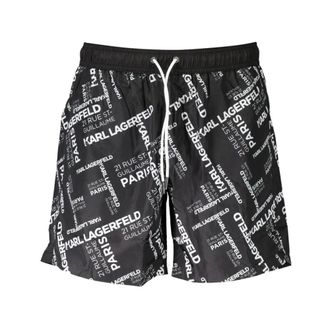 Karl Lagerfeld Heren, Badkleding, Zwart, Maat: S Poliester