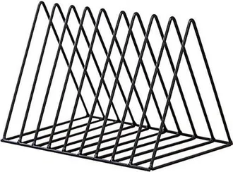 OEM Revisteros, 9 Compartimentos, Organizador De Revistas, Soporte Met&aacute;lico Para Discos De Vinilo, Soporte Vertical Para Tocadiscos, Negro