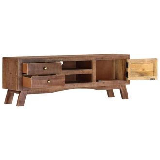 Berkfield Home TV Cabinet 110x30x40 cm Rough Mango Wood in Brown | Size: 110 x 30 x 40 cm
