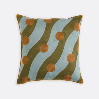 La Redoute Interieurs Vierkante kussenhoes 45x45 cm, linnen en geborduurd katoen, TOUMA