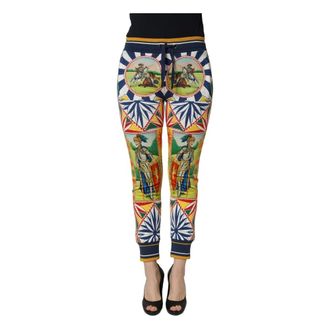 Dolce & Gabbana Siciliano Saretto Joggers Trousers - female - Dolce & Gabbana - Sweatpants - Multicolor - 2XS - Trousers