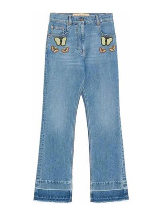 Valentino Garavani Butterfly Beaded Jeans