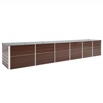 vidaXL Vidaxl - Arriate De Jard&iacute;n De Acero Galvanizado Marr&oacute;n 480x80x77 Cm