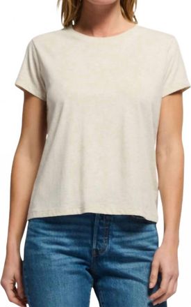 Nation Ltd Goldie Boxy Crew Shirt In Heather Oatmeal
