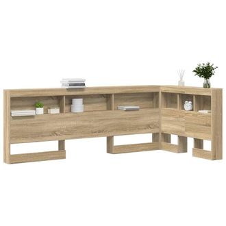 Berkfield Home Storage Headboard with Shelf Sonoma oak 80 cm Engineered wood in Light Tan