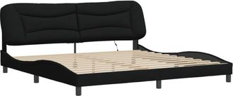 vidaXL Vidaxl - Estructura De Cama Con Led Sin Colch&oacute;n Tela Negro 200x200 Cm