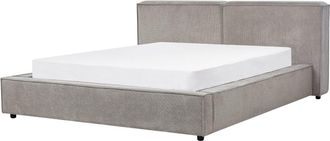Beliani Cama de agua tela 160 x 200 cm gris
