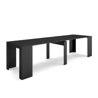 Skraut Home Consolle Allungabile, Tavolo Consolle Allungabile, 300, Per 14 Persone, Tavolo Da Pranzo, Stile Moderno, Nero - Skraut Home