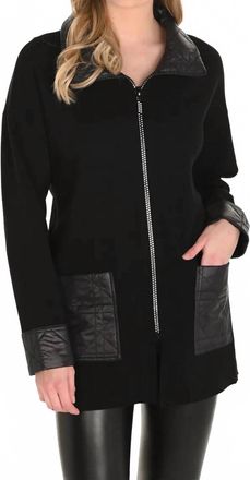 Frank Lyman Design Womens Knit Duster In Black Crystal