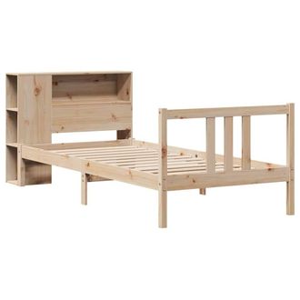 Berkfield Home Decorative Bookcase Bed without Mattress 75x190cm Solid Wood Pine in Natural | Size: 75x190 cm