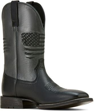 Ariat Circuit Patriot Cowboy Boot in Black Night/Gunmetal at Nordstrom, Size 10.5