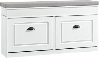 SoBuy Mueble zapatero estrecho 2 solapas 104x24x51cm efecto madera