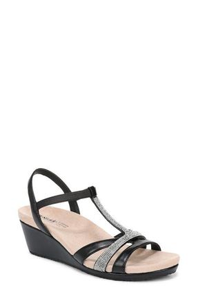 Life Stride Mimosa Slingback Platform Wedge Sandal in Black at Nordstrom, Size 9.5