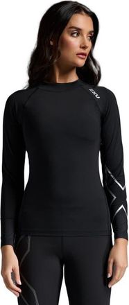 2XU Womens Ignition Compression Long Sleeve in Black/silver at Nordstrom, Size X-Large