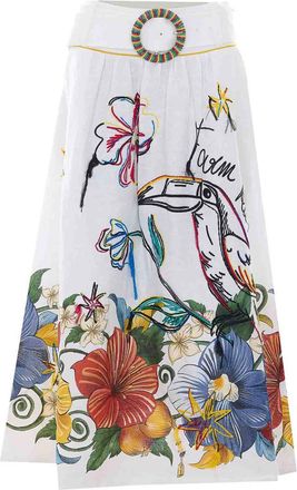 Farm Rio Pinko White Trop Off-White Skirt