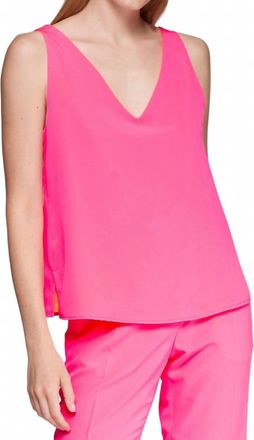 Vilagallo Neon Reversible Tank Top In Pink/orange