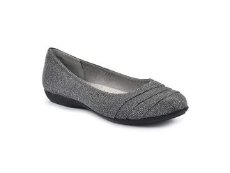 White Mountain Clara Womens Shoes Pewter/Glitter/Fabric : 6.5 M, Faux Leather