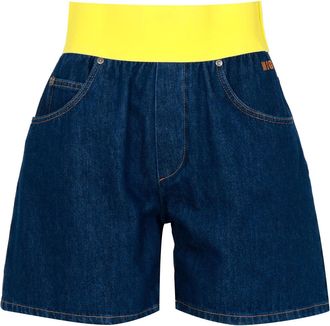 Msgm Shorts Denim+Neon Yellow