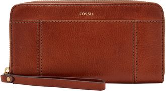 Fossil Womens Jori RFID Leather Zip Clutch