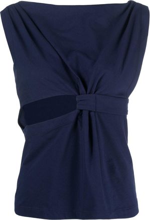 Alberta Ferretti cut-out sleeveless blouse - women - Cotton/Spandex/Elastane - 44 - Blue
