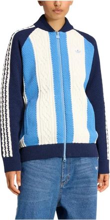 adidas Archive Cutline Knit Track Top - female - Adidas - Long Sleeve Training Tops - Blue - XS - Sport
