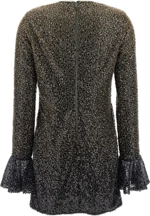 Rotate Beaded Sequin Appliqu&eacute; Dress - Charcoal