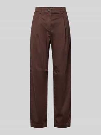 Jake*s Casual Chino aus Lyocell-Mix mit Eingrifftaschen in Dunkelbraun, Gr&ouml;&szlig;e 34